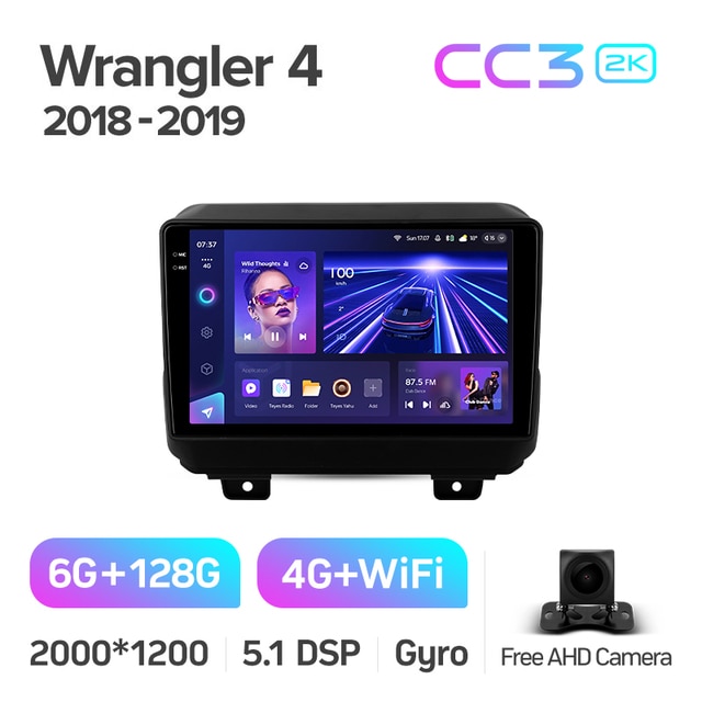 Магнитола Teyes CC3 2K 6-128 Jeep Wrangler 4 JL 2018 — 2019 10.2 ...